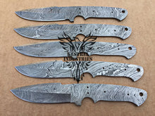 Load image into Gallery viewer, Lot of 5 Custom Handmade Damascus Steel Blank Blade Knife For Knife Making Supplies (SU-151)
