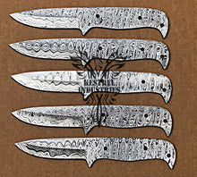 Load image into Gallery viewer, Lot of 5 Custom Handmade Damascus Steel Blank Blade Knife For Knife Making Supplies (SU-122)
