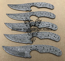 Load image into Gallery viewer, Lot of 5 Damascus Steel Blank Blade Knife For Knife Making Supplies (SU-187)
