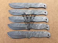 Load image into Gallery viewer, Lot of 5 Custom Handmade Damascus Steel Blank Blade Knife For Knife Making Supplies (SU-148)
