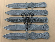 Load image into Gallery viewer, Lot of 5 Damascus Steel Blank Blade Knife For Knife Making Supplies (SU-206)
