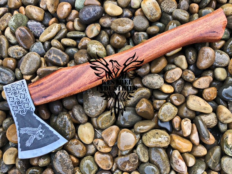 Custom Handmade Carbon Steel Viking Axe with Teak Wood Handle (VA-127)