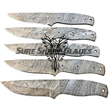 Load image into Gallery viewer, Lot of 5 Damascus Steel Blank Blade Knife For Knife Making Supplies (SU-199)
