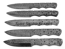 Load image into Gallery viewer, Lot of 5 Damascus Steel Blank Blade Knife For Knife Making Supplies (SU-180)
