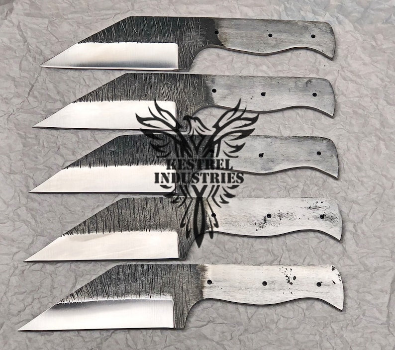 Lot of 5 Custom Handmade 1095 Carbon Steel Blank Blade Knife For Knife Making Supplies (KI-CSB-101)