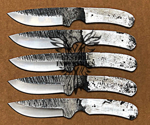 Lot of 5 Custom Handmade 1095 Carbon Steel Blank Blade Knife For Knife Making Supplies (KI-CSB-103)