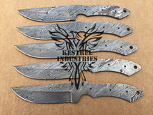 Load image into Gallery viewer, Lot of 5 Custom Handmade Damascus Steel Blank Blade Knife For Knife Making Supplies (SU-139)
