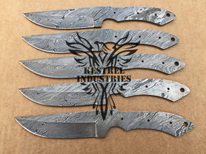 Lot of 5 Custom Handmade Damascus Steel Blank Blade Knife For Knife Making Supplies (SU-139)