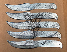 Load image into Gallery viewer, Lot of 5 Damascus Steel Blank Blade Knife For Knife Making Supplies (SU-102)
