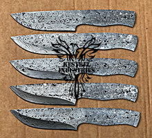 Load image into Gallery viewer, Lot of 5 Damascus Steel Blank Blade Knife For Knife Making Supplies (SU-172)
