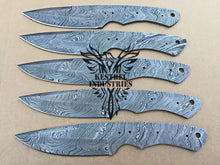 Load image into Gallery viewer, Lot of 5 Custom Handmade Damascus Steel Blank Blade Knife For Knife Making Supplies (SU-157)
