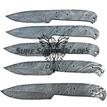 Load image into Gallery viewer, Lot of 5 Damascus Steel Blank Blade Knife For Knife Making Supplies (SU-182)
