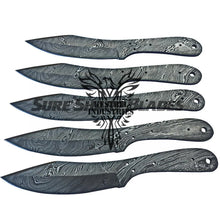 Load image into Gallery viewer, Lot of 5 Damascus Steel Blank Blade Knife For Knife Making Supplies (SU-181)
