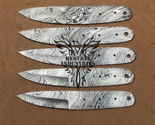 Load image into Gallery viewer, Lot of 5 Custom Handmade Damascus Steel Blank Blade Knife For Knife Making Supplies (SU-127)
