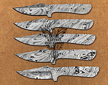 Load image into Gallery viewer, Lot of 5 Damascus Steel Blank Blade Knife For Knife Making Supplies (SU-171)
