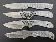 Load image into Gallery viewer, Lot of 4 Damascus Steel Blank Blade Knife For Knife Making Supplies (SU-159)
