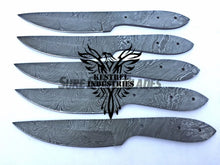 Load image into Gallery viewer, Lot of 5 Damascus Steel Blank Blade Knife For Knife Making Supplies (SU-194)
