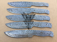 Load image into Gallery viewer, Lot of 5 Damascus Steel Blank Blade Knife For Knife Making Supplies (SU-163)
