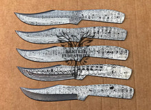 Load image into Gallery viewer, Lot of 5 Custom Handmade Damascus Steel Blank Blade Knife For Knife Making Supplies (SU-152)
