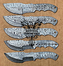 Load image into Gallery viewer, Lot of 5 Damascus Steel Blank Blade Knife For Knife Making Supplies (SU-173)
