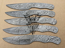 Load image into Gallery viewer, Lot of 5 Damascus Steel Blank Blade Knife For Knife Making Supplies (SU-161)
