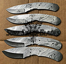 Load image into Gallery viewer, Lot of 5 Damascus Steel Blank Blade Knife For Knife Making Supplies (SU-209)
