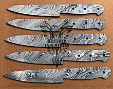 Load image into Gallery viewer, Lot of 5 Custom Handmade Damascus Steel Blank Blade Knife For Knife Making Supplies (SU-117)
