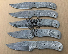 Load image into Gallery viewer, Lot of 5 Damascus Steel Blank Blade Knife For Knife Making Supplies (SU-200)
