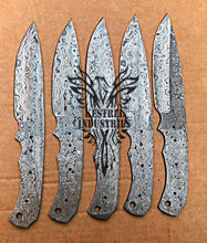 Load image into Gallery viewer, Lot of 5 Custom Handmade Damascus Steel Blank Blade Knife For Knife Making Supplies (SU-110)
