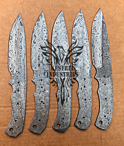 Lot of 5 Custom Handmade Damascus Steel Blank Blade Knife For Knife Making Supplies (SU-110)