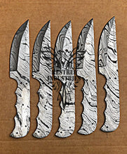 Load image into Gallery viewer, Lot of 5 Custom Handmade Damascus Steel Blank Blade Knife For Knife Making Supplies (SU-143)
