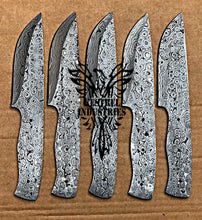 Load image into Gallery viewer, Lot of 5 Damascus Steel Blank Blade Knife For Knife Making Supplies (SU-172)
