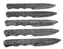 Load image into Gallery viewer, Lot of 5 Damascus Steel Blank Blade Knife For Knife Making Supplies (SU-180)
