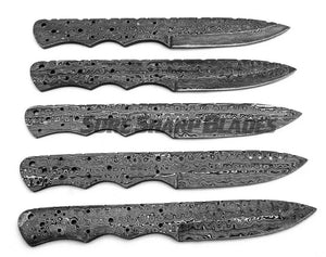 Lot of 5 Damascus Steel Blank Blade Knife For Knife Making Supplies (SU-180)