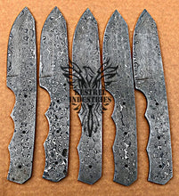 Load image into Gallery viewer, Lot of 5 Damascus Steel Blank Blade Knife For Knife Making Supplies (SU-177)
