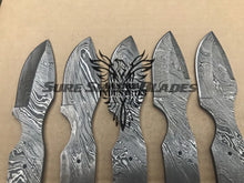 Load image into Gallery viewer, Lot of 5 Damascus Steel Blank Blade Knife For Knife Making Supplies (SU-184)
