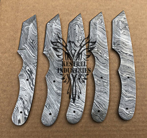 Lot of 5 Custom Handmade Damascus Steel Blank Blade Knife For Knife Making Supplies (SU-116)