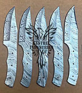 Lot of 5 Custom Handmade Damascus Steel Blank Blade Knife For Knife Ma –  Kestrel Industries Ltd