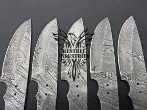 Lot of 5 Custom Handmade Damascus Steel Blank Blade Knife For Knife Making Supplies (SU-144)