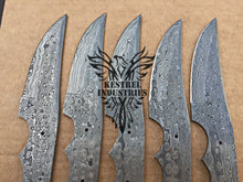 Load image into Gallery viewer, Lot of 5 Custom Handmade Damascus Steel Blank Blade Knife For Knife Making Supplies (SU-147)
