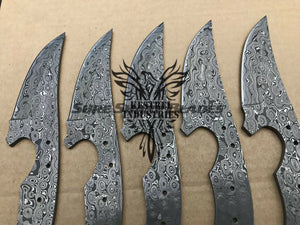 Lot of 5 Damascus Steel Blank Blade Knife For Knife Making Supplies (SU-187)