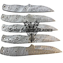 Load image into Gallery viewer, Lot of 5 Damascus Steel Blank Blade Knife For Knife Making Supplies (SU-199)
