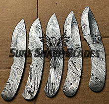 Load image into Gallery viewer, Lot of 5 Damascus Steel Blank Blade Knife For Knife Making Supplies (SU-209)
