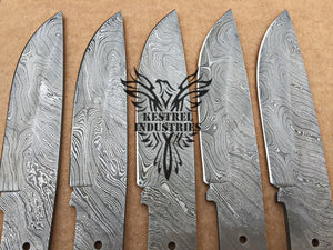 Lot of 5 Custom Handmade Damascus Steel Blank Blade Knife For Knife Making Supplies (SU-134)