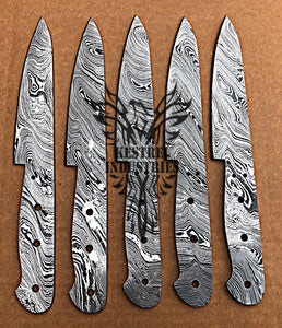 Lot of 5 Custom Handmade Damascus Steel Blank Blade Knife For Knife Making Supplies (SU-117)