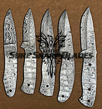 Load image into Gallery viewer, Lot of 5 Damascus Steel Blank Blade Knife For Knife Making Supplies (SU-189)
