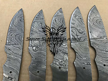 Load image into Gallery viewer, Lot of 5 Damascus Steel Blank Blade Knife For Knife Making Supplies (SU-198)
