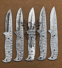 Load image into Gallery viewer, Lot of 5 Custom Handmade Damascus Steel Blank Blade Knife For Knife Making Supplies (SU-122)
