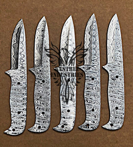 Lot of 5 Custom Handmade Damascus Steel Blank Blade Knife For Knife Making Supplies (SU-122)