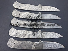 Load image into Gallery viewer, Lot of 5 Damascus Steel Blank Blade Knife For Knife Making Supplies (SU-188)
